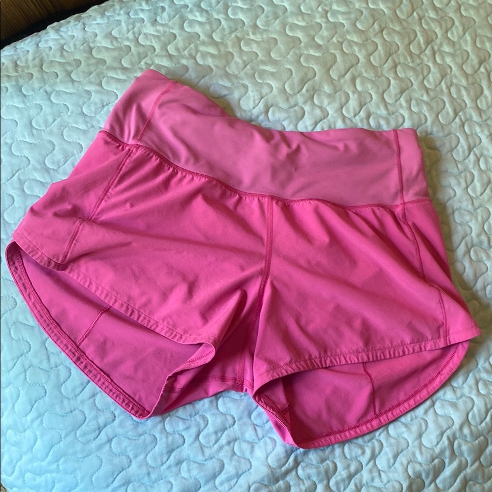 Lululemon Athletica Pink Athletic Shorts 4” high wasted